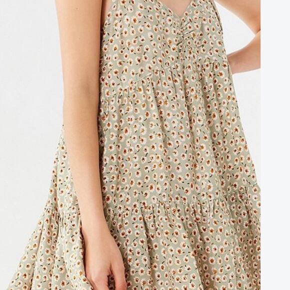 Urban Outfitters Dresses & Skirts - Urban Outfitters Harper Tiered Lace-Up Babydoll Floral Mini Dress small